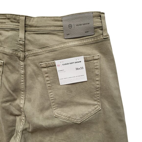 AG Adriano Goldschmied Everett Slim Straight Jeans in Green Men's Size 36X33 - Picture 3 of 5